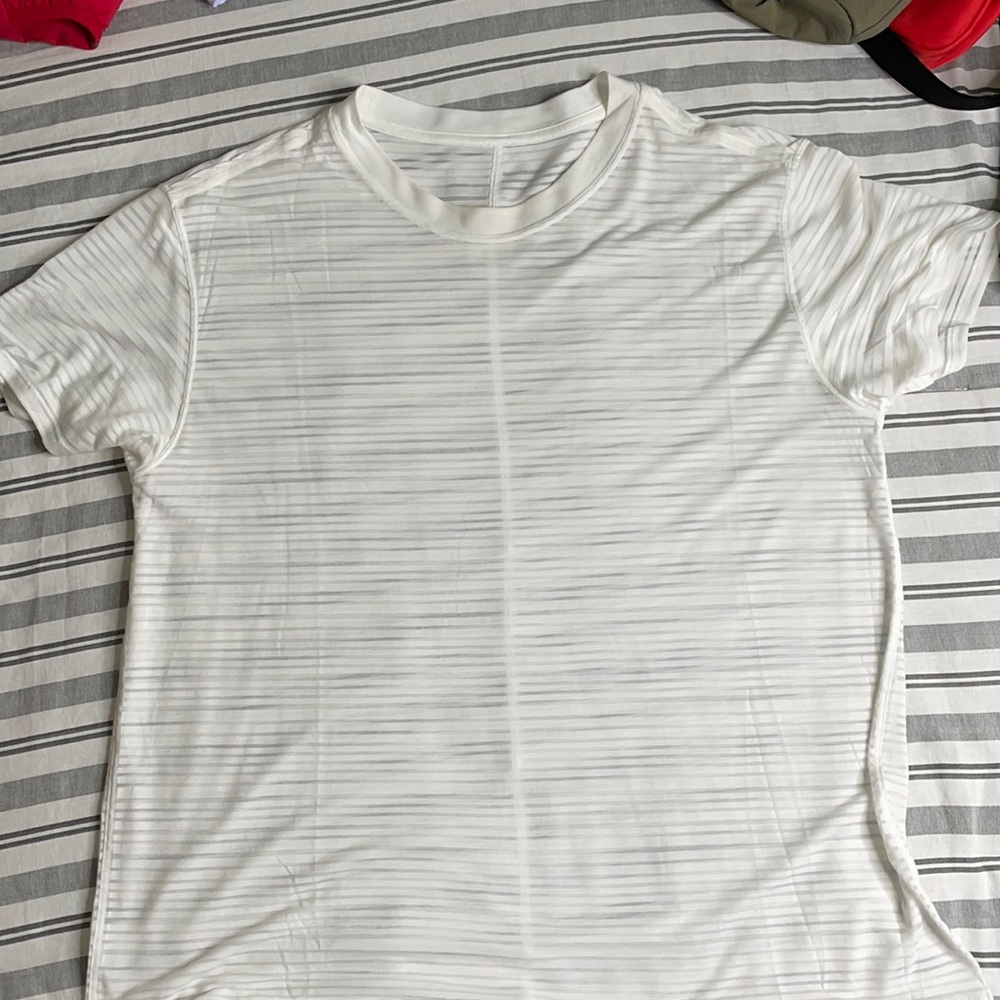 Sheer strip boyfriend tee